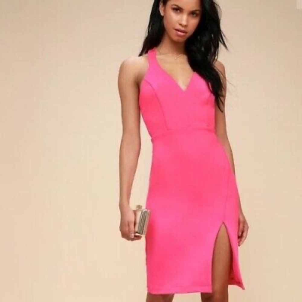 Lulus hot pink bodycon dress